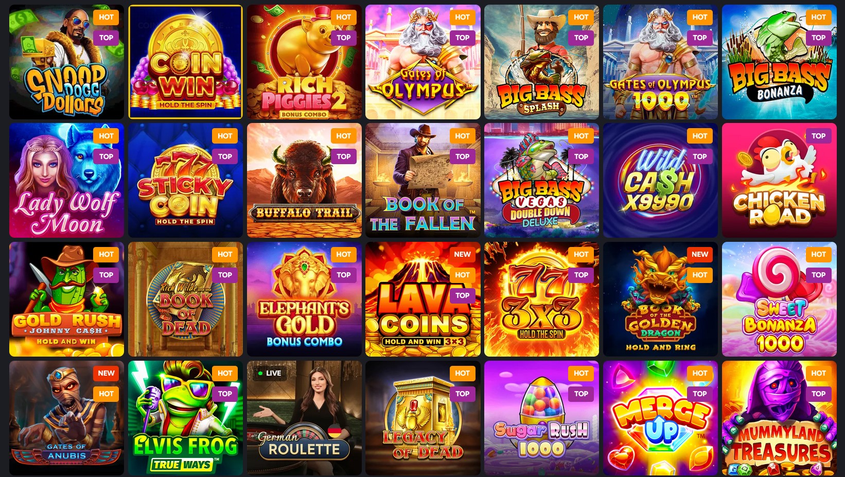 A huge library of slots with diverse features